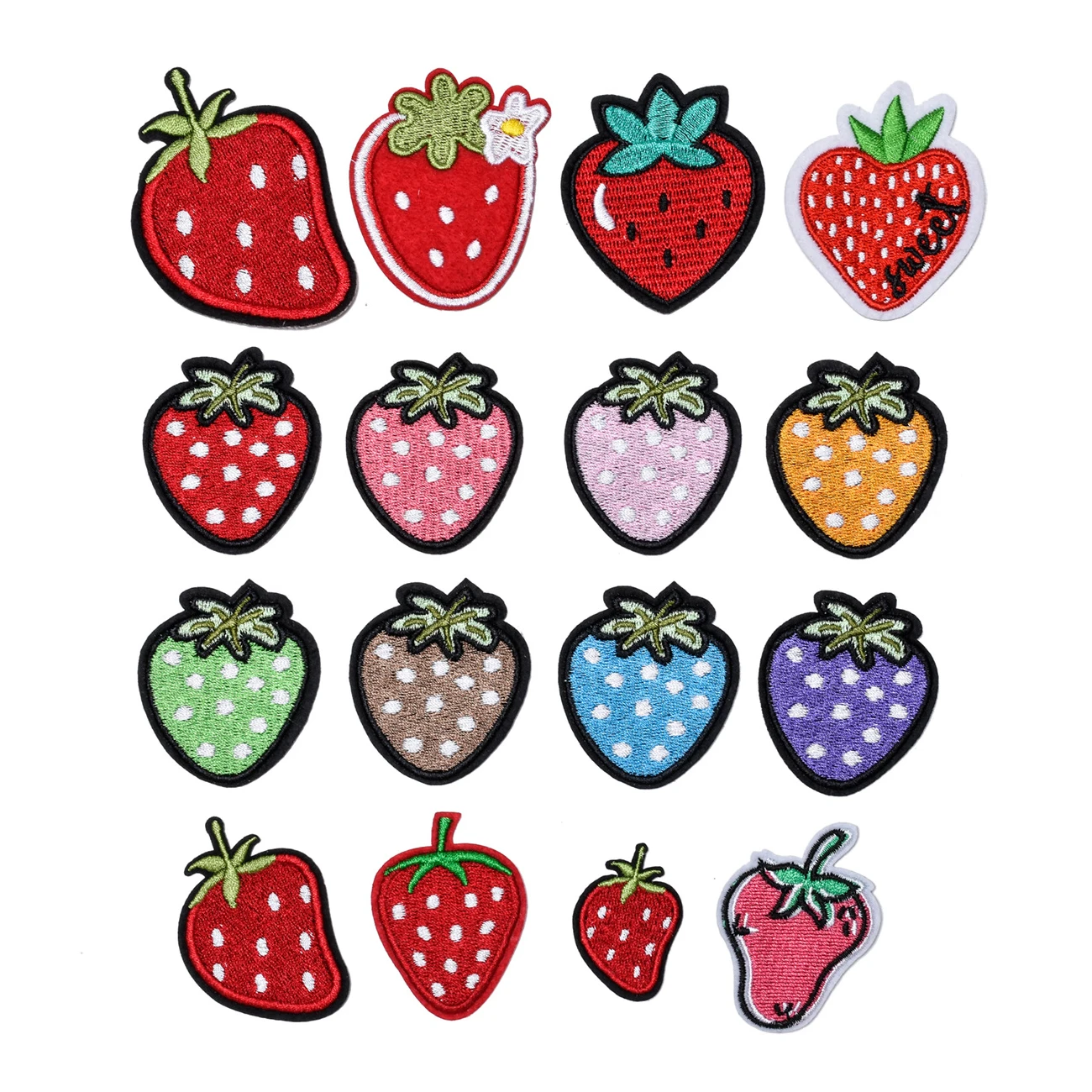 Симпатичная вышивка с фруктами клубники, патч для одежды