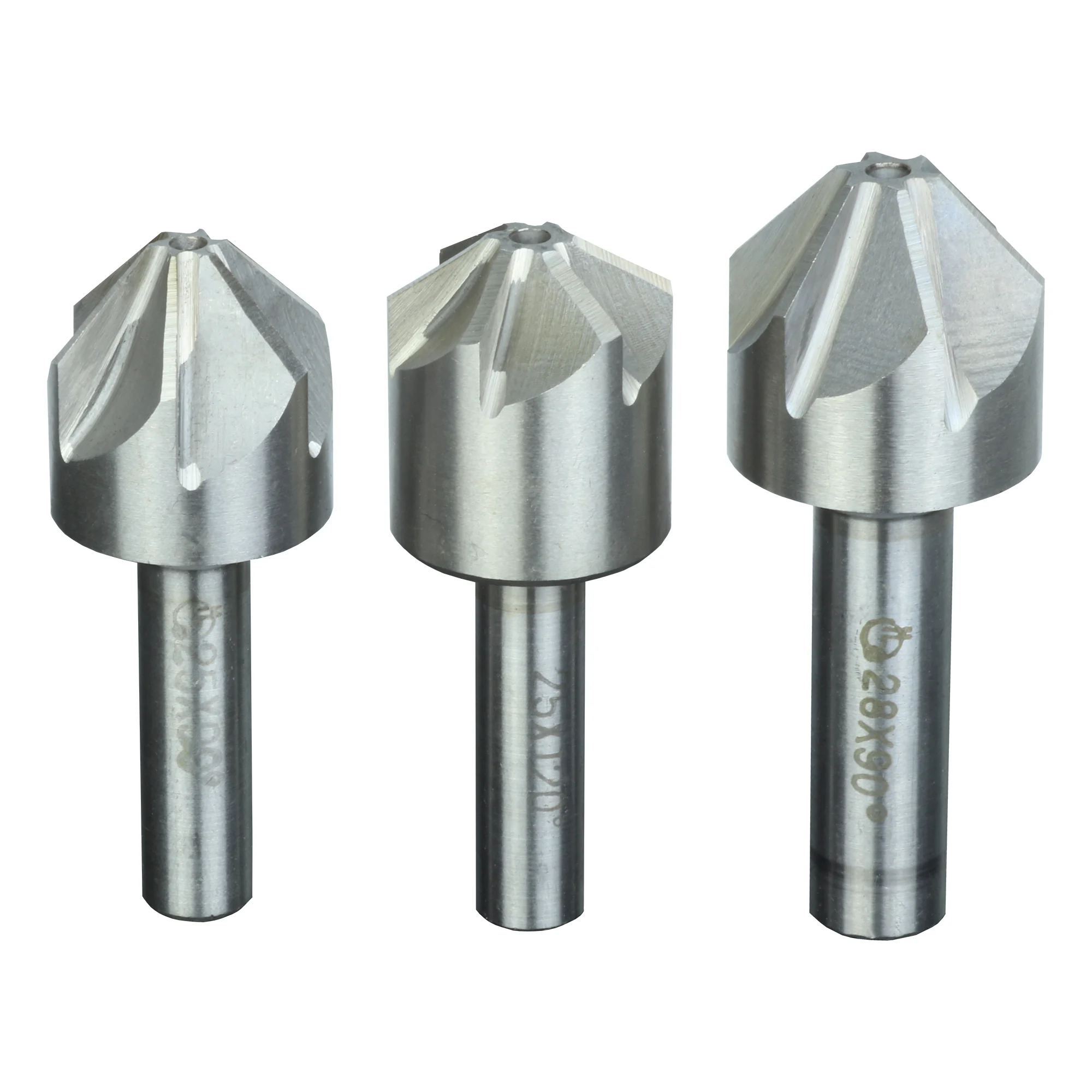 Straight Shank Countersink Drill Bit Set 3 Flute 60 90 120 Degree HSS Chamfer Chamfering Cutter End Mill Tool 14-80mm