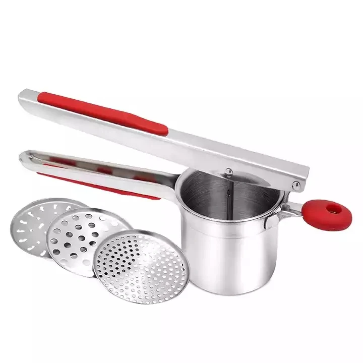 Item G5-013 stainless steel potato ricer kitchen commercial grade silicone potato ricer press potato masher and ricer