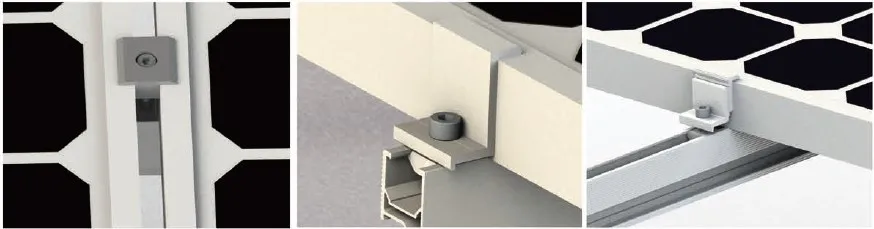 Solar panel hardware inter clamp end clamp for roof pv racking system