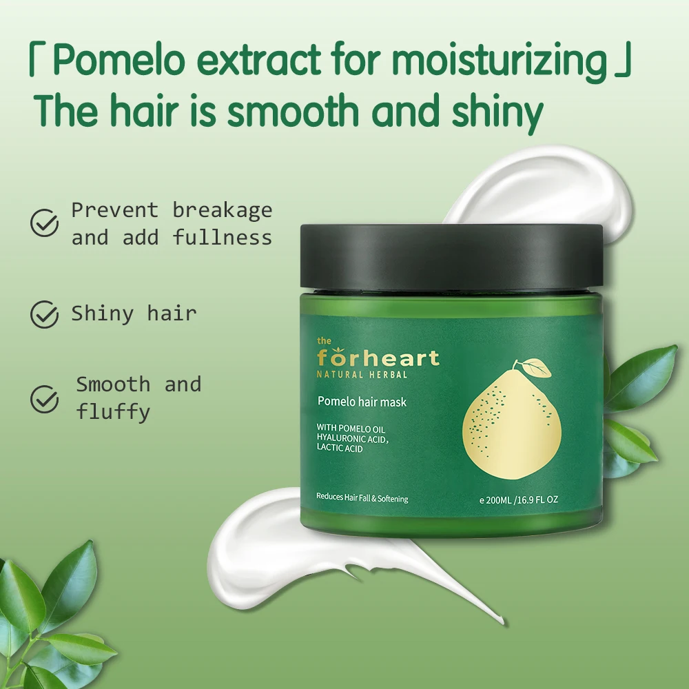 OEM/ODM 100% Natural Plant Hair Mask  Collagen Treatments Moisturizing Smooth Repair Dry And Damage Hair  Mask Pomelo Hair Mask