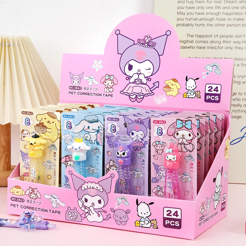 24 карты/коробка Корректирующая лента Kawaii моя мелодия Kuromi белая канцелярские принадлежности школьный офис