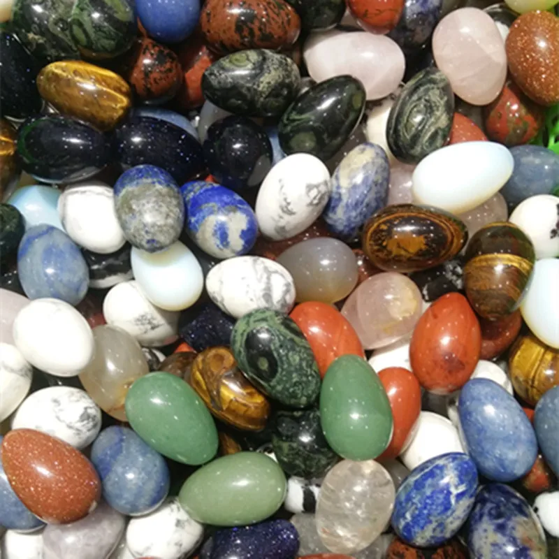 Wholesale natural 3cm small size gemstones quartz eggs raw stones healing stones craft crystal eggs