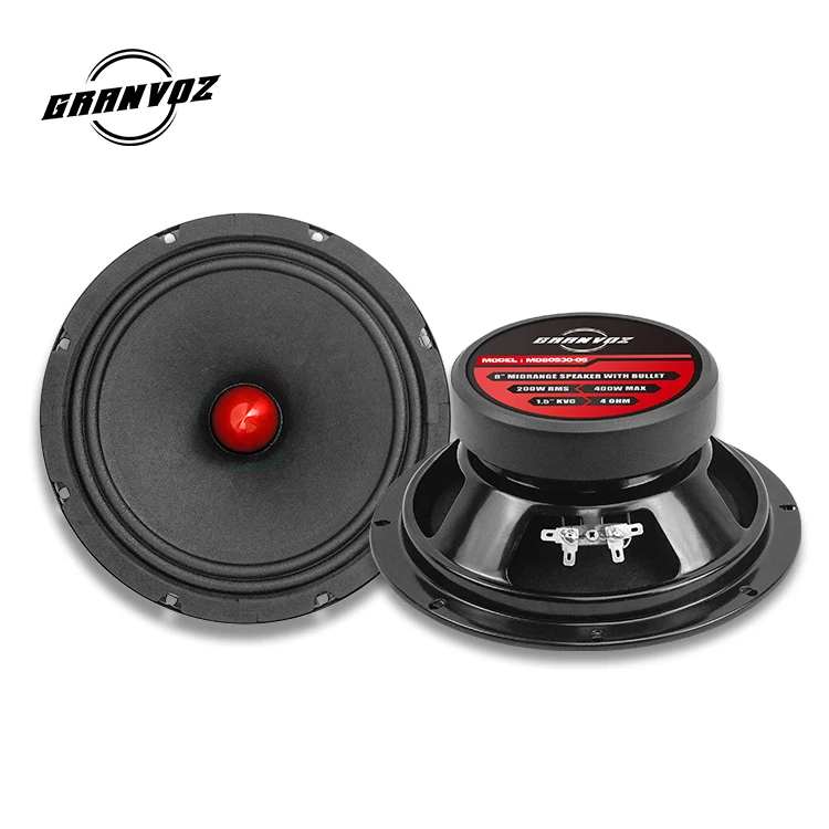 2024 High Quality  8 Inch 250W  4ohm with red bullet  midrange Speakers  from professional Car Midrange Speaker factory
