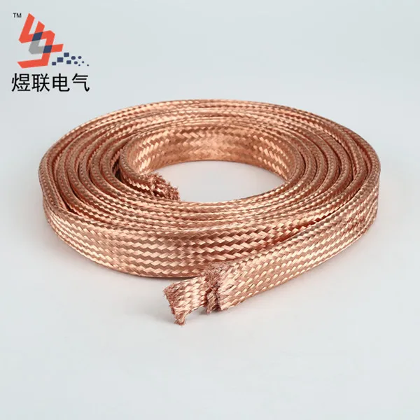 diameter 0.15mm Copper flexible connector  flat braided wire grounding wire