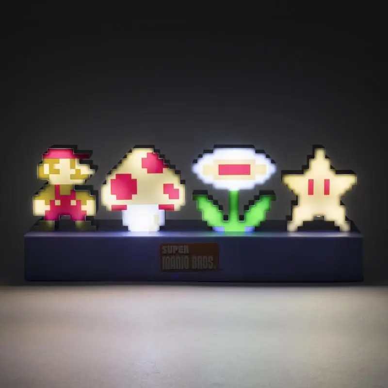 New Creative Kid Gift Toy Figure Cartoon Led Super Mario Pixel Square Night Light Sound Effect Animation Decor Table Night Lamp