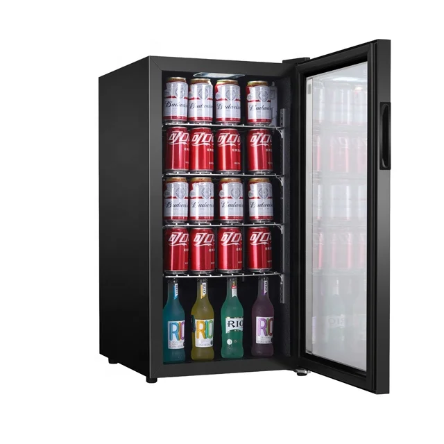 90L Compressor freestanding  Fridge Mini Bar/Beverage Cooler/ Display fridge/Drinks Cooler