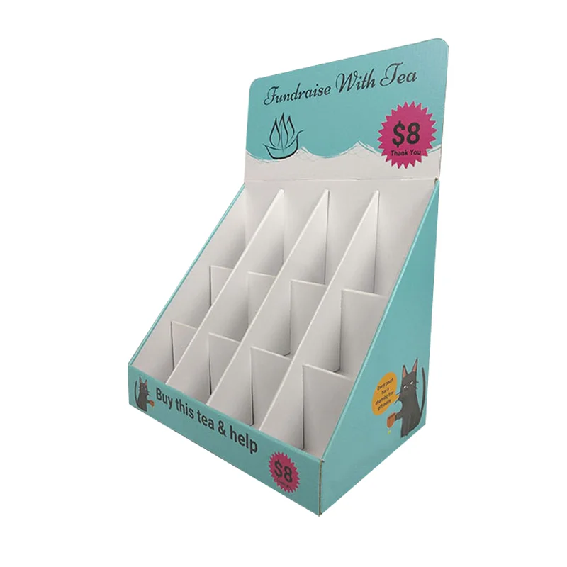 Factory Direct Sale Christmas Paper Corrugated Cardboard Advertising Printing Shelves Paper Counter Tabletop Display Stands Box