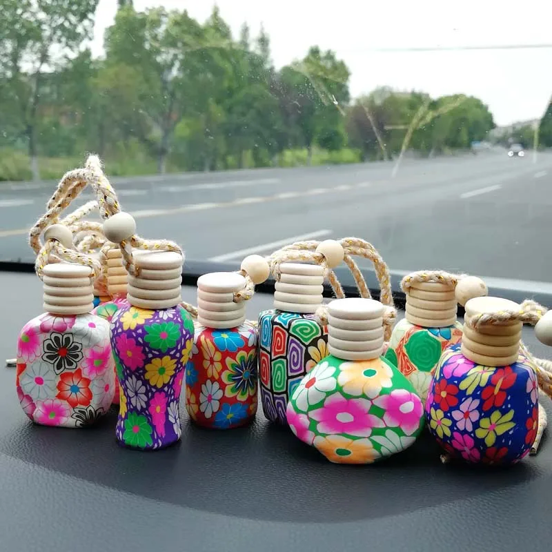 Hot Sale Soft Ceramic Aromatherapy Glass Bottle, Empty Hanging Car Perfume Bottle