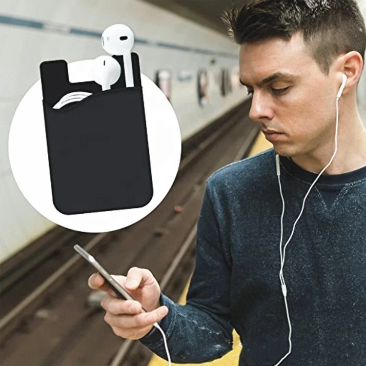 Cheap Price Silicone Cell Phone Wallet Back Card Holder Sticker Mobile Case