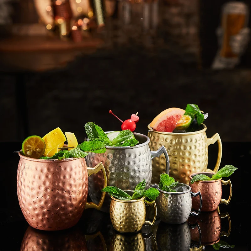 malleolar stria Custom wholesale 60/350/550ml stainless steel beer cocktail cup mug moscow mule copper mugs cups with handle