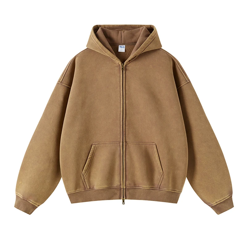 High Quality Zip Up Hoodie Couples Colorful Batik Cotton Fleeced Boxy Zip Up Hoodie Custom Logo Cropped Zip Up Hoodie Men