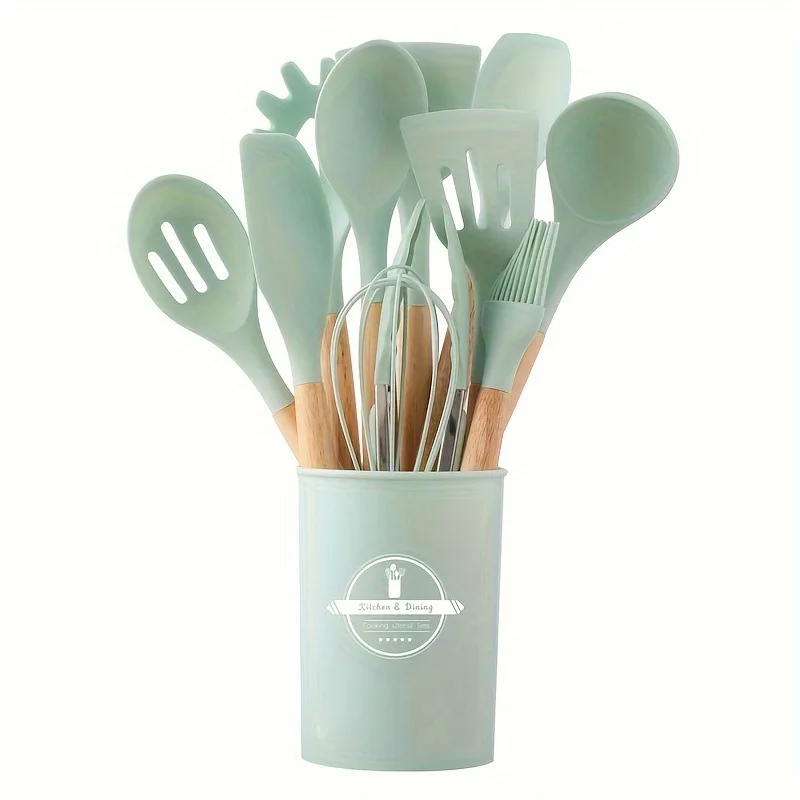 Professional Manufacture Kitchen Tools Silicone Kitchen Accessories Cooking Utensils Set Customized Logo Sustainable  utensils