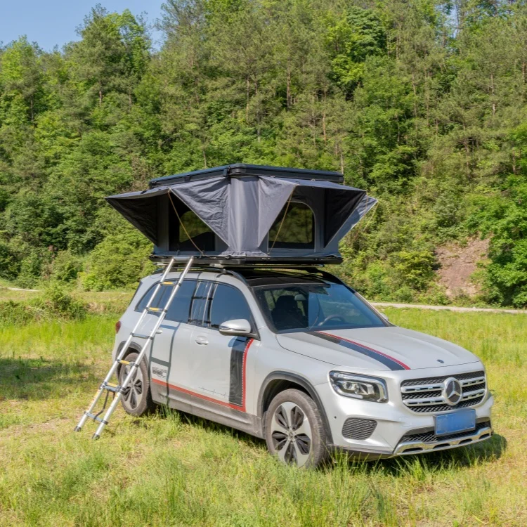 Aluminum Frame Rooftop Tent with Straight Bracing Type Hard Shell for Camping on Car Roof