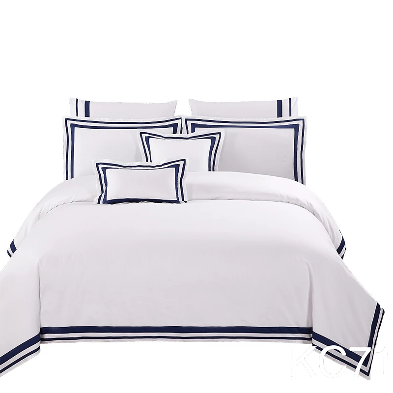 KOSMOS new design bed sheet patchwork solid cotton satin hotel bed linen