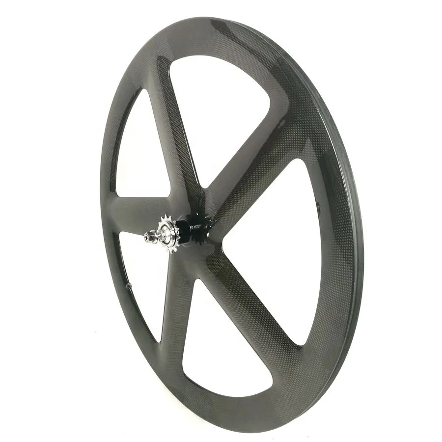 55MM Height Five 5 Spoke Carbon  Fiver Wheel Tubular Clincher 700C Carbon Track Wheel