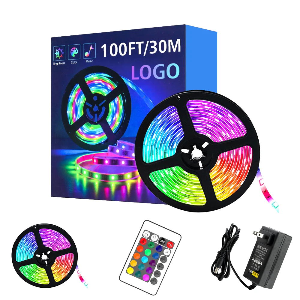 5M 10M RGBIC Smart LED Kit Music Sync App Remote Control USB 5V Bedroom TV PC Backlight Ambient 30m Led Light Strips