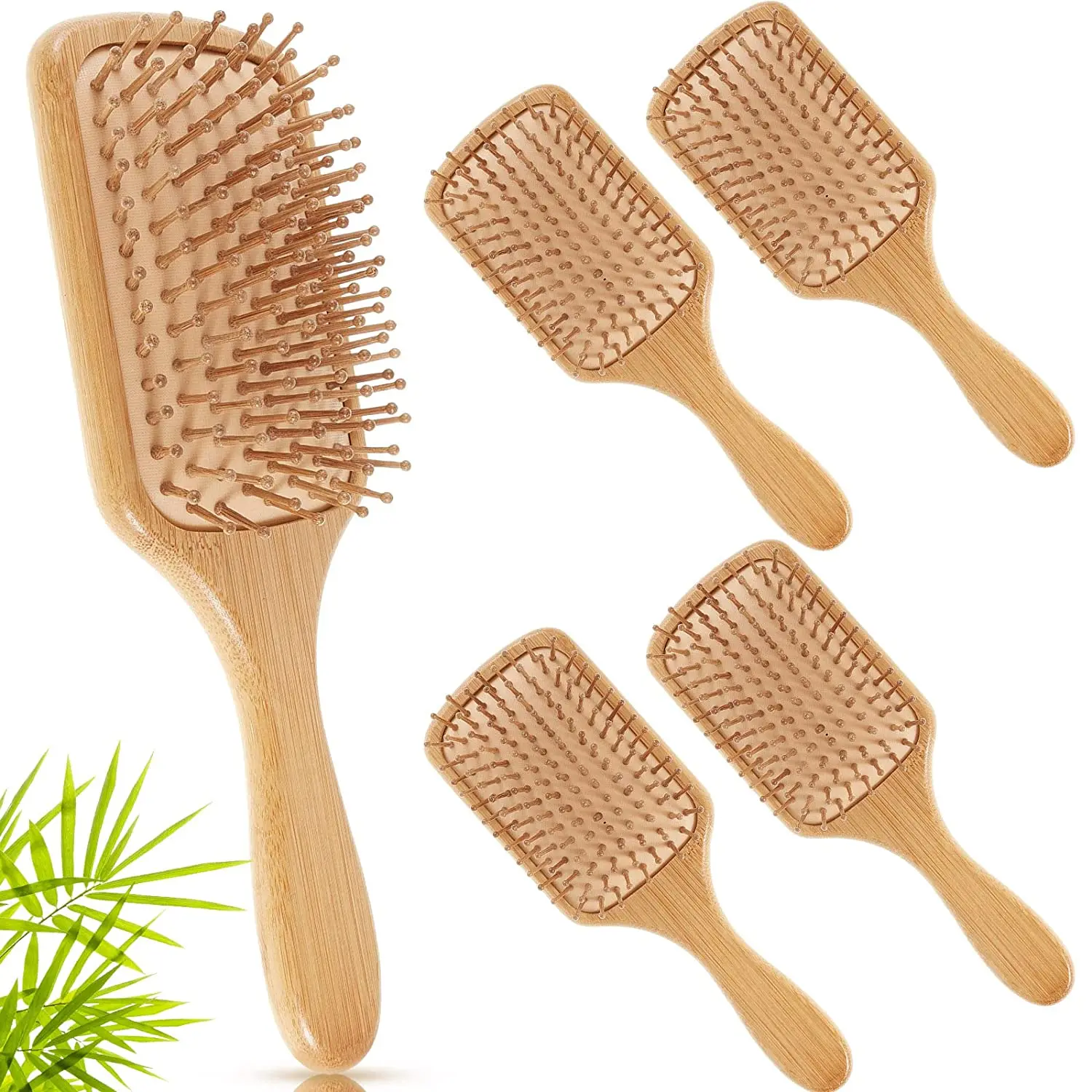 Ethink Eco-Friendly Natural Big and Mini Massage Wooden Brush for Thick Thin Curly Straight Dry Wet Hair