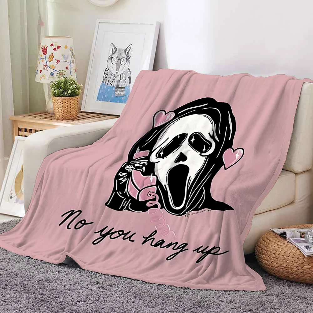 Halloween skeleton ghost Super Soft Dyed Polar Flannel Fleece Modern Solid Design Polyester Striped Plush Baby Sofa Blanket