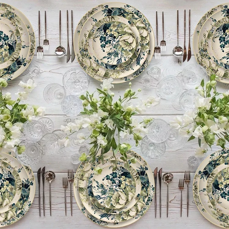 Eco Friendly Porcelain Restaurant Ceramic Tableware Dinnerware Set for Wedding