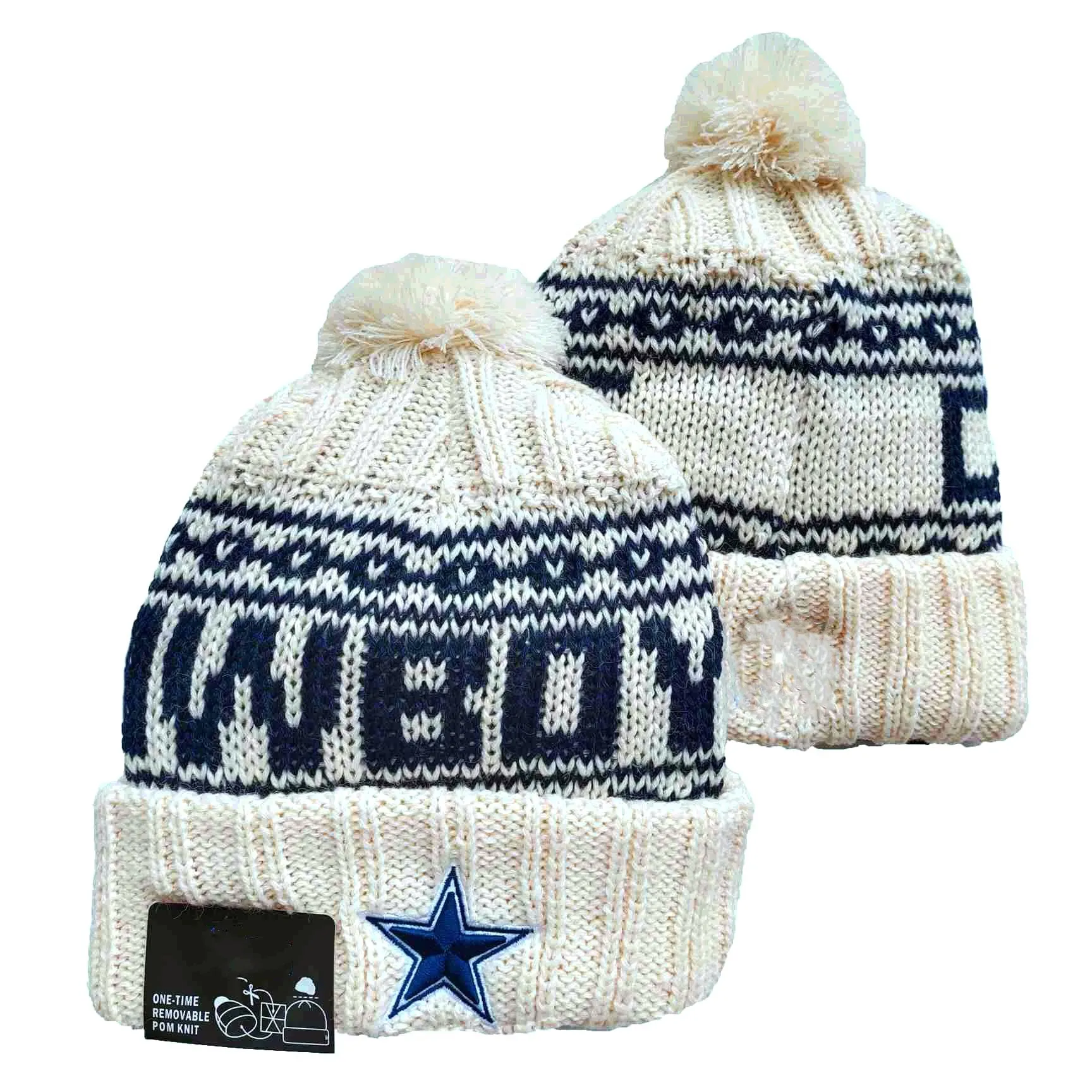 2023 Wholesale Cowboys team knit hat beanie with pom