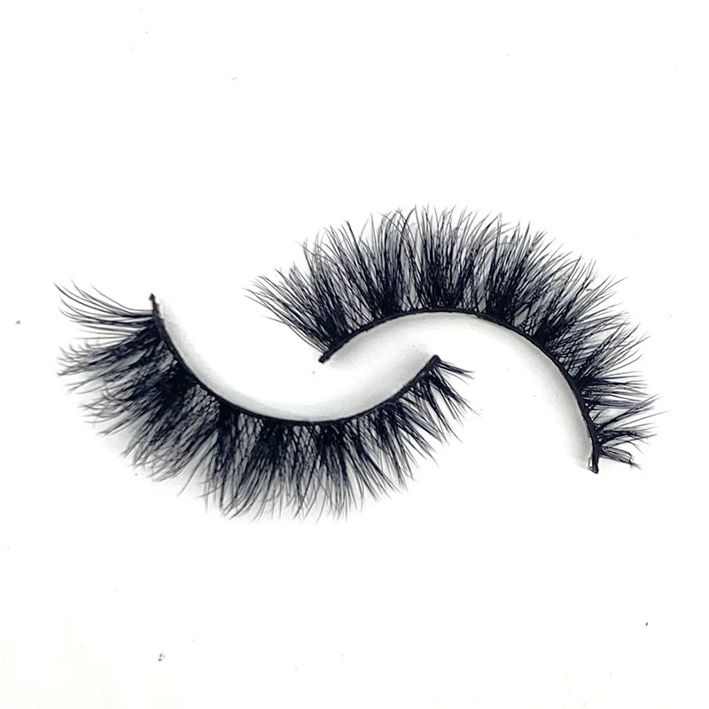 Free Sample Russian Strip Lashes Natural Fluffy Plant Fiber 3D Faux Mink Eyelashes D Curl Strip Eyelash Dramatic 25MM Mink Lash