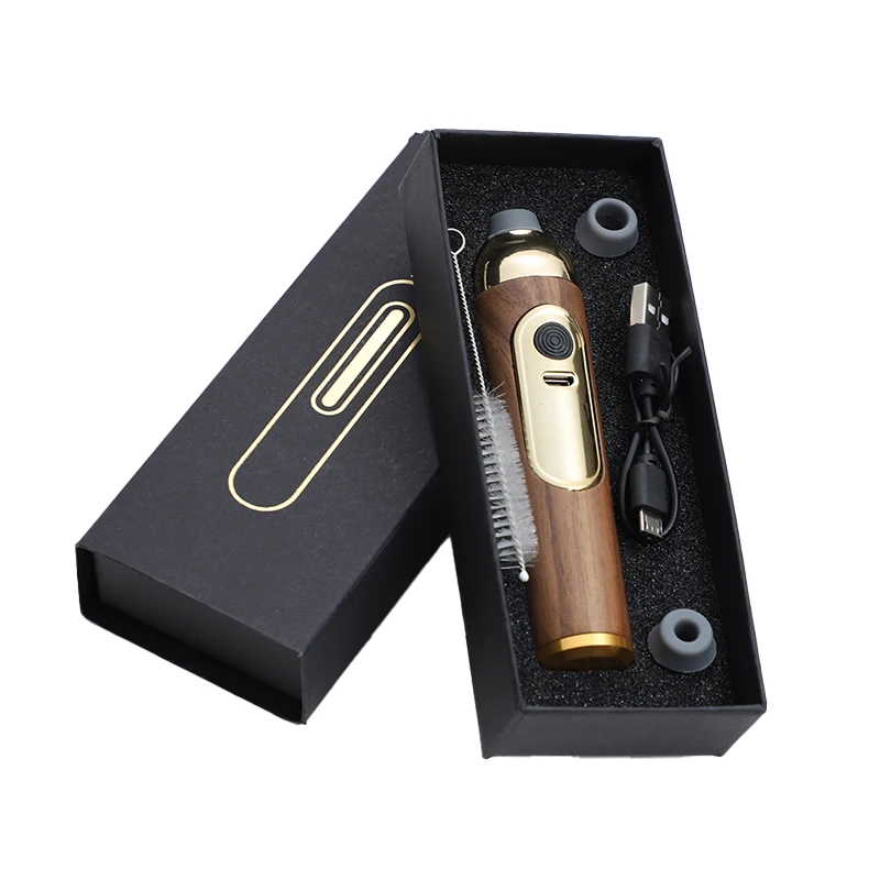 Wholesale New Design Luxury Wooden Car Ashtrays Custom High Quality Portable Rechargeable USB Handheld Ashtray