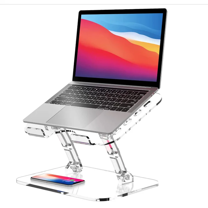 2022 Clear Acrylic Laptop Stand Foldable  Adjustable Laptop Stand For 10 To 15.6 Inch Laptop