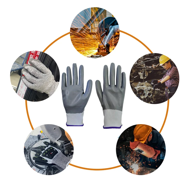 Sunnyhope Fully Immersed Industrial Safety Working Gloves Nitrile Smooth Cotton Surface Knitted Water Proof EN388 Free Gardening