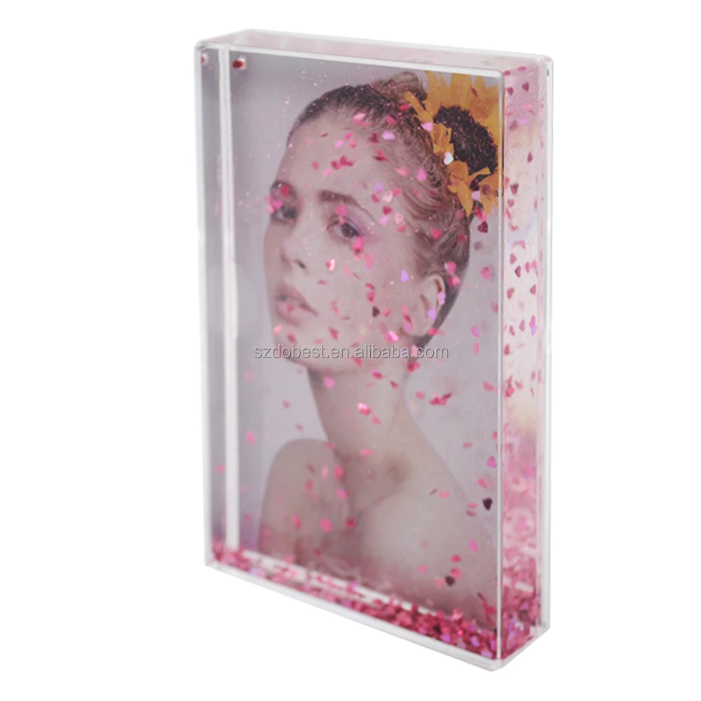 High quality confetti liquid photo frame poster frames digital photo frame
