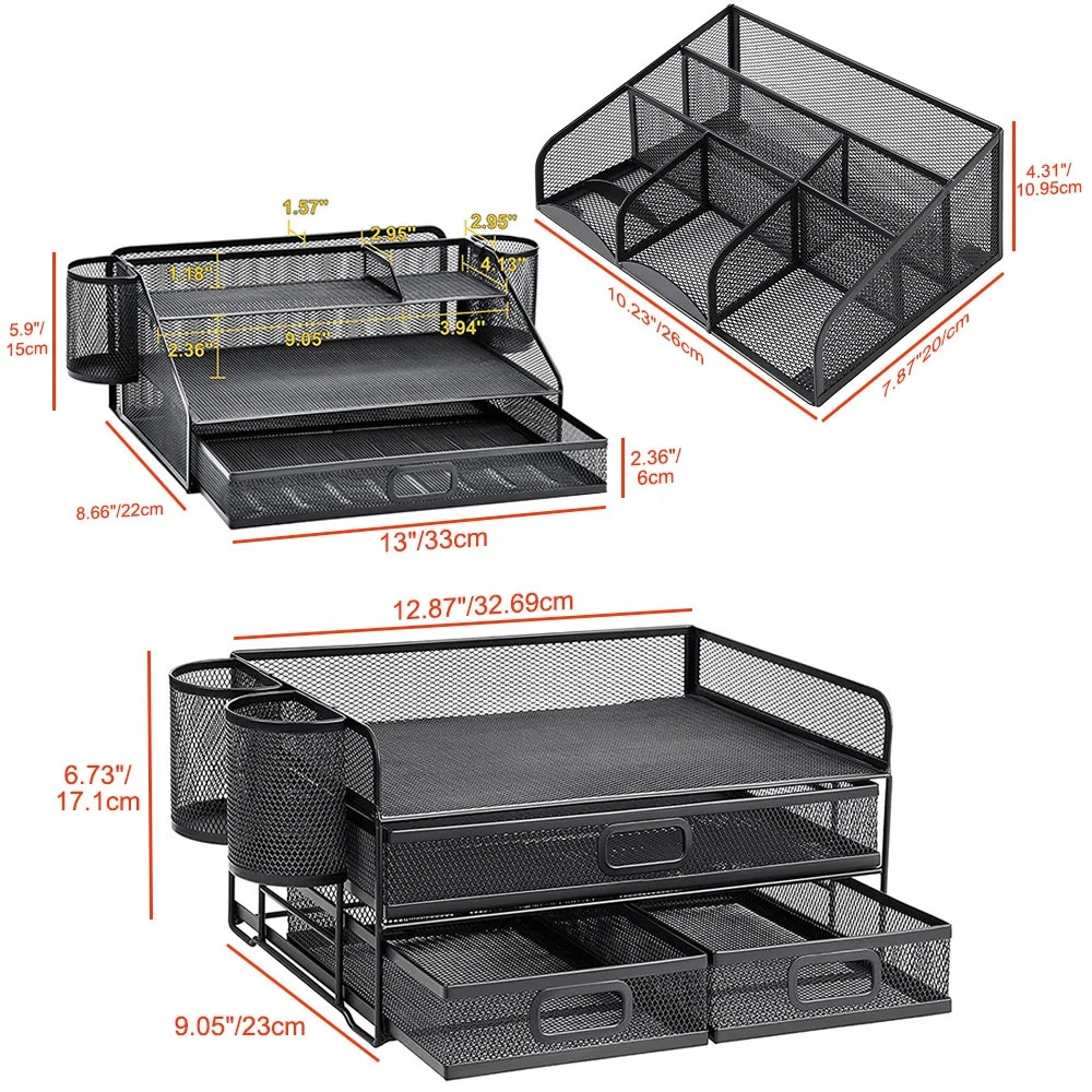 Factory directly supply Student Multi-Function Desktop Storage Rack Seven Grid File Data Storage Rack Desk Organizer