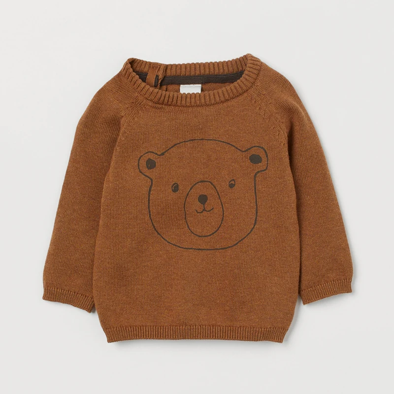
Fall winter baby cute cartoon printing cotton warm knitted sweater 