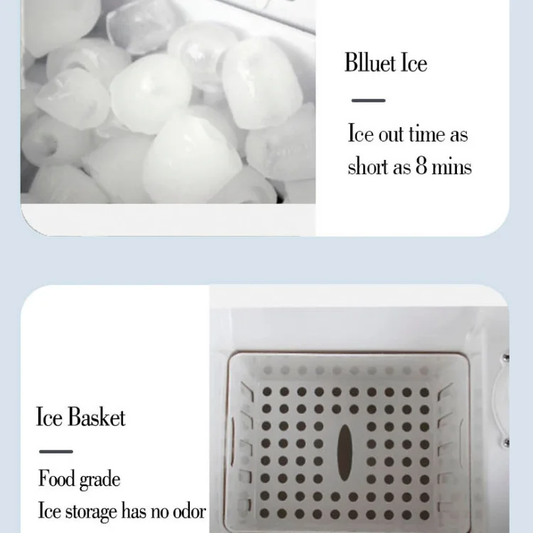 Efficient commercial portable ice maker machine  2 in 1 countertop ice maker for bar