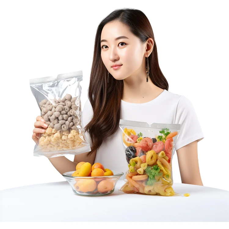 Plastic Food Packaging Bags Aluminum Foil Stand Up Edible Snack Cereal Chocolate Chips Zipper Pouches