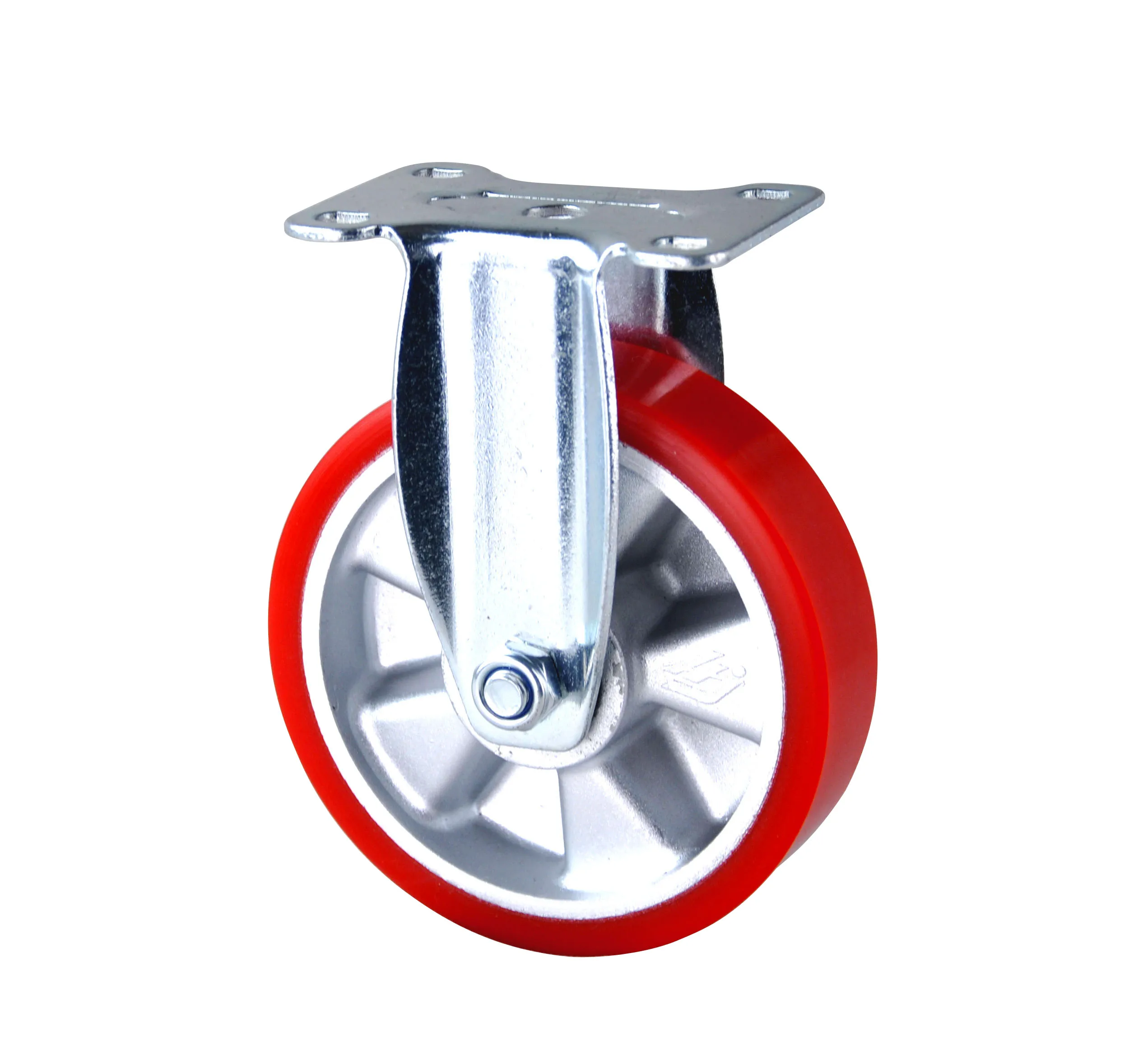 Source Factory Products 125X32mm Mute Double Ball Bearing Fixed Strengthening Aluminum Core Polyurethane Caster