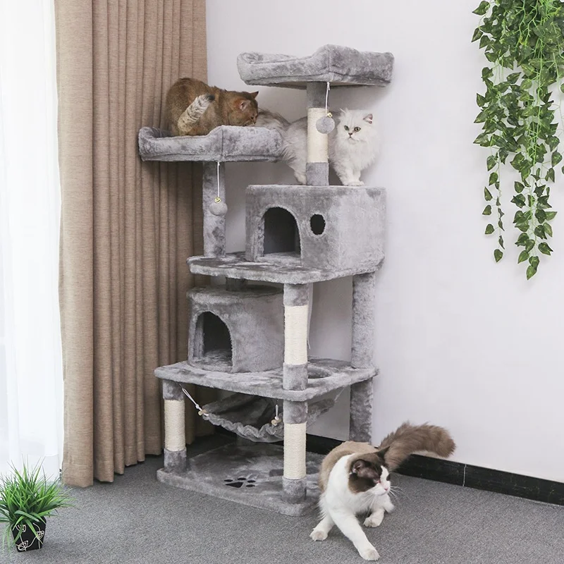 New Scratching Posts and Plush Condos Activity Kitten Centre Equipped Cat Tree with Basket