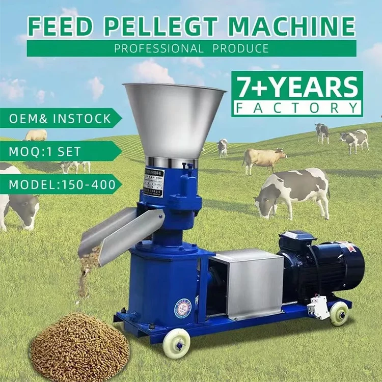 Household breeding of small crop straw rabbit feed pellet machine