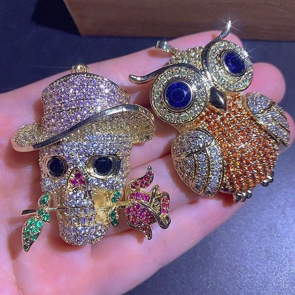 PUSHI Retro luxury fine jewelry pendants diy necklace pendant popular ornament accessories femme zircon pendant mixed lot