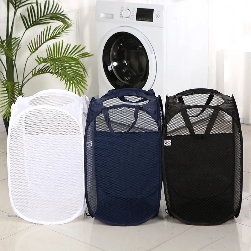 MZ Popup Laundry Hamper Foldable Laundry Basket Pop Up Mesh Laundry Hamper Wholesale Clothes Organizer