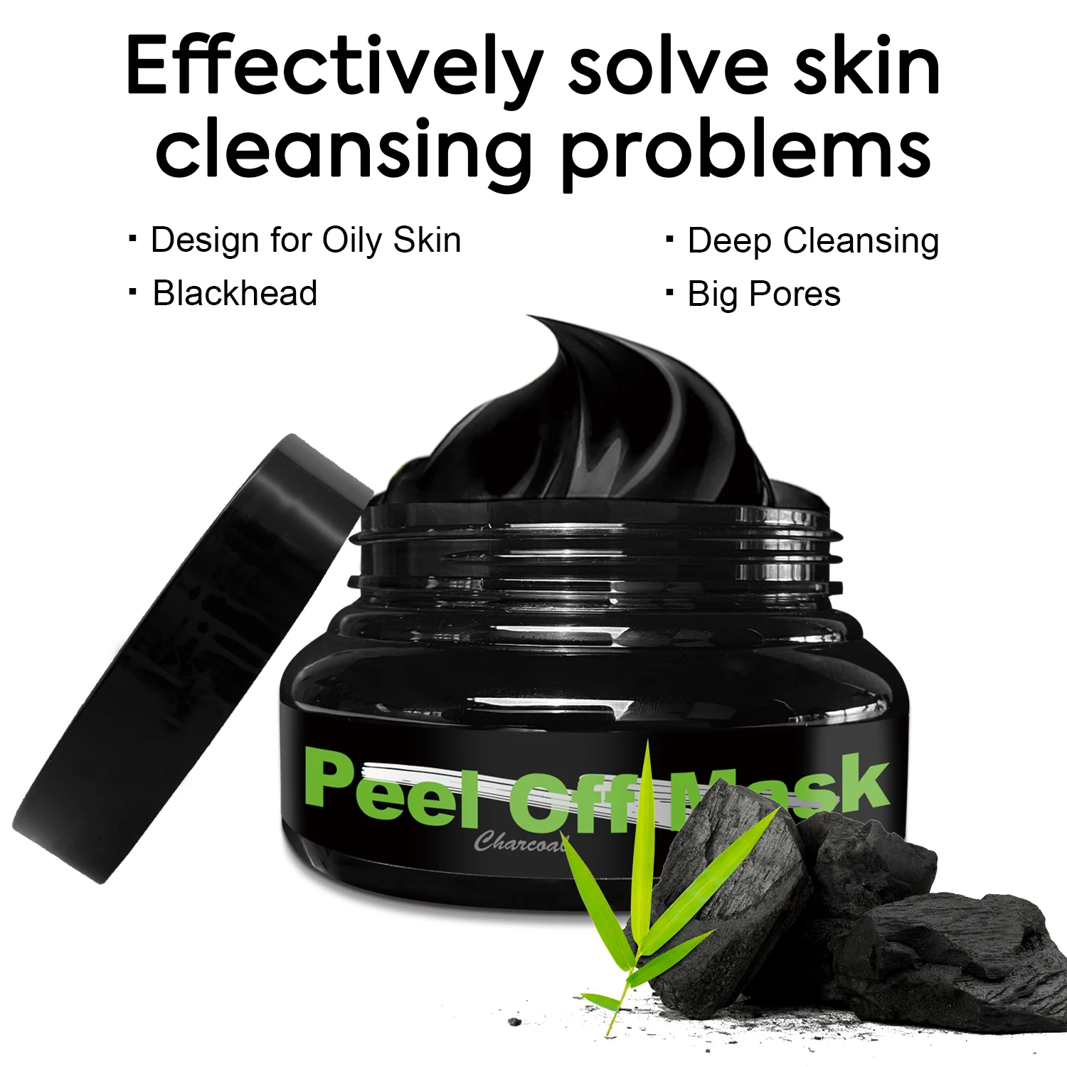 Hot Selling Facial Skin Cleanser Black Mask Peel Off  For Organic Blackhead Remover Charcoal Peel Off Mask