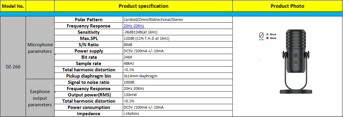 USB Microphone Computer Detachable Stand Detachable for Musical Instrument Recording Podcasting YouTube Karaoke Gaming Media