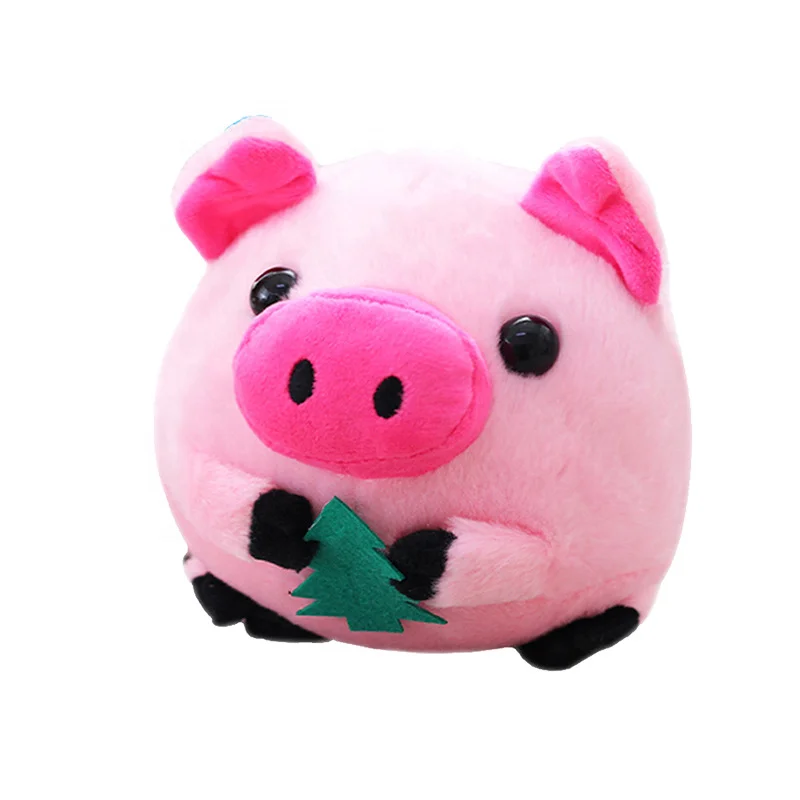 USB Rechargeable Cartoon Pig Electronic Interactive Dog Toy Pet Bouncing Balls Active Moving Pet Plush Dog Toys