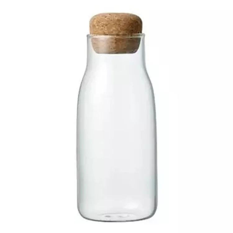 Kitchen Storage Glass Jar With Cork Stopper Lid for Storing Coffee Honey and Tea Containers
