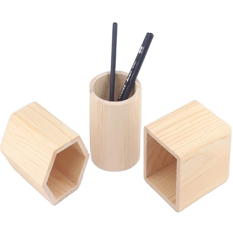 SLT New Best Selling Custom Multiple Shapes Wooden Pen Pencil Stand