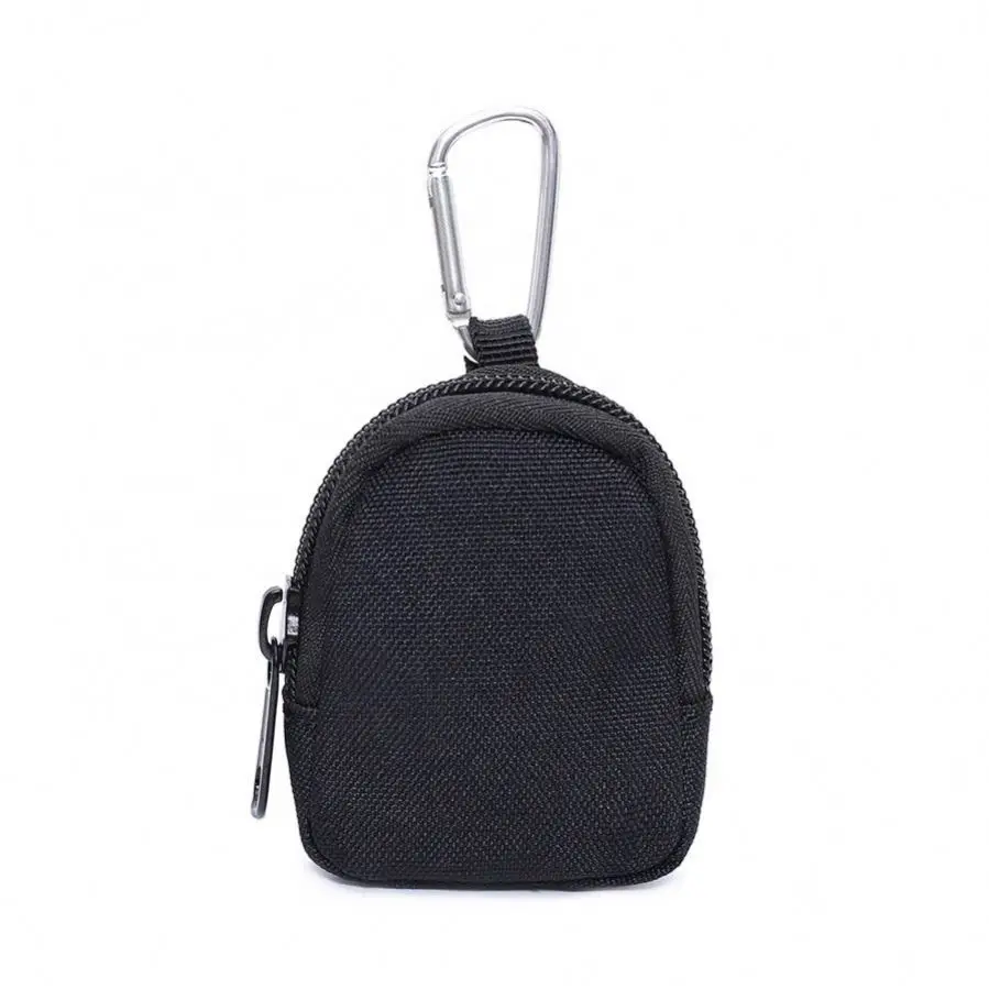 Tactical fancy mini pouch key bag with aluminum alloy carabiner for EDC outdoor activities