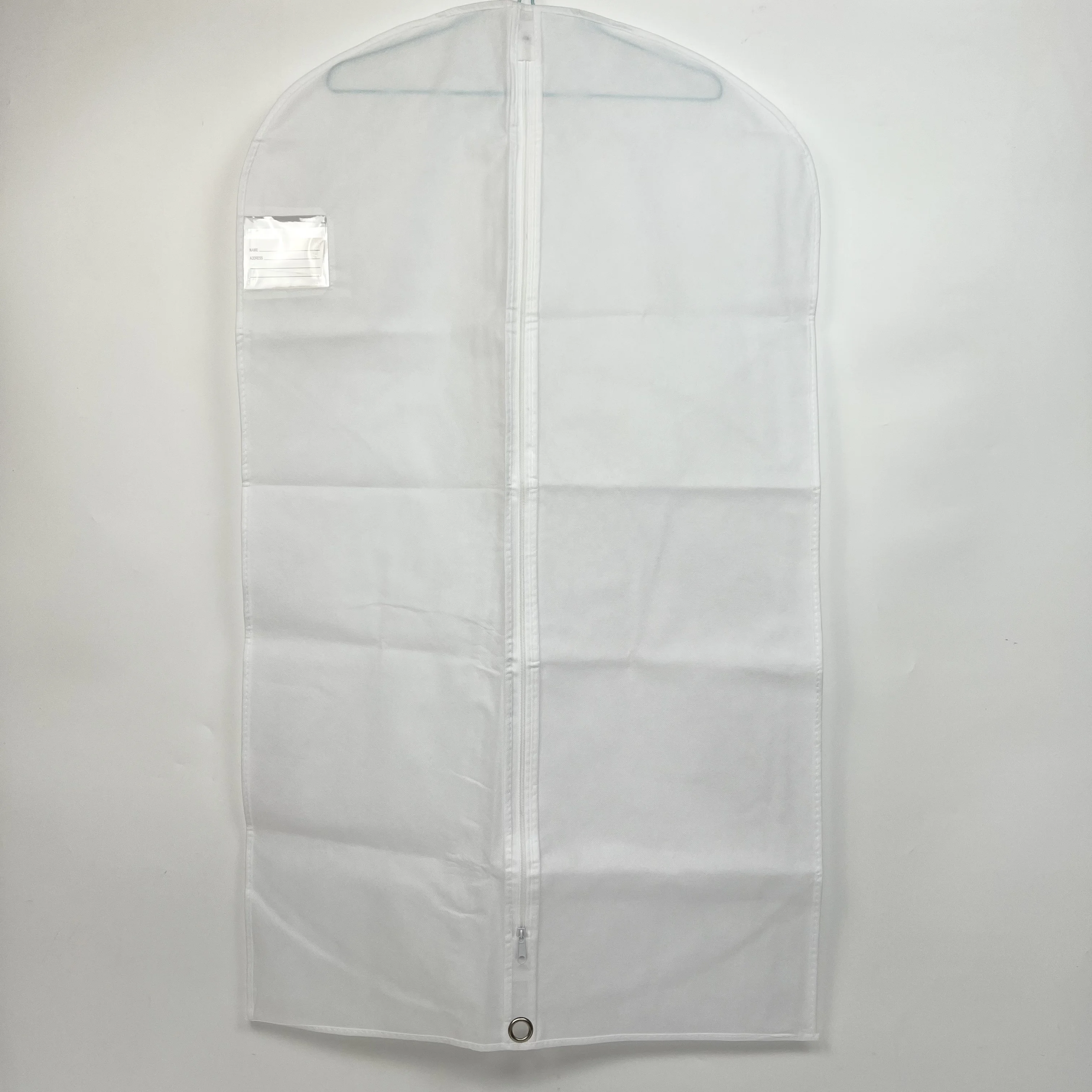63x112cm Custom High Quality Foldable suit cover garment white nonwoven garment bag