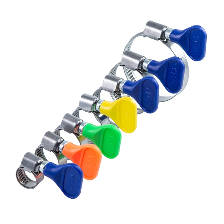 customized adjustable worm gear hose clamp with butterfly handle for fixing adapter and pipe