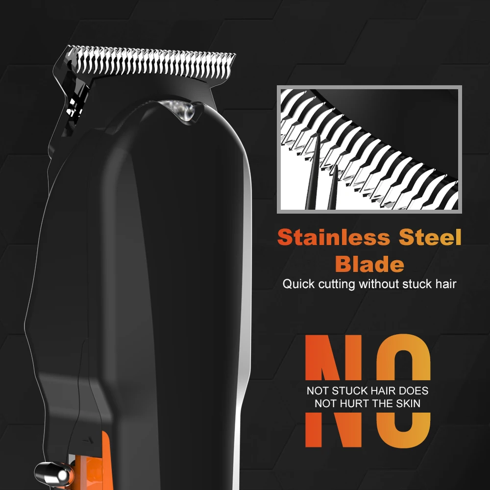 PRITECH Cordless Lithium Hair Clipper 6600rpm Detailer Hair Trimmer with Ergonomic Collection