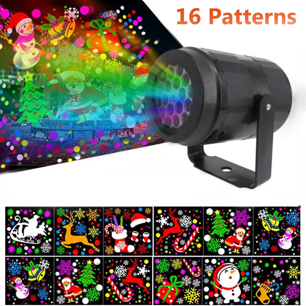 Christmas Party Moving Snowflake Laser Projector LED Stage Light Rotating Xmas Pattern Outdoor Holiday Christmas Decor Lighting