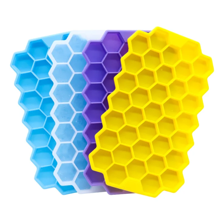 37 Grids Honey Comb Ice Mold Children Ice Cube Trays With Lid Square Cube For Kitchen Bar Accessories